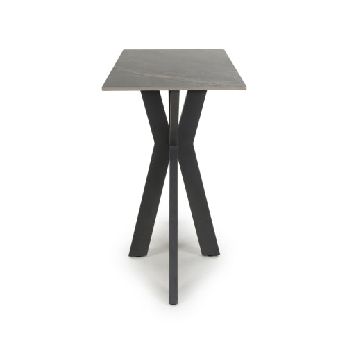 Tokyo Ceramic Grey Console Table With Black Legs