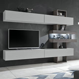 Tokyo Wooden TV Entertainment Unit in Graphite Oak and Grey Matt