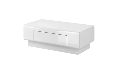 Toledo Wooden Coffee Table in Front White Gloss with White Matt Carcass - 110cm