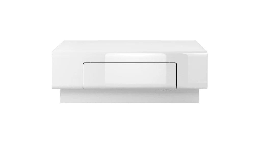 Toledo Wooden Coffee Table in Front White Gloss with White Matt Carcass - 110cm