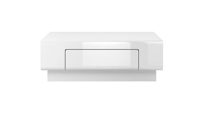Toledo Wooden Coffee Table in Front White Gloss with White Matt Carcass - 110cm