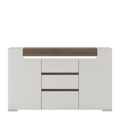 Toronto 2 Door 3 Drawer Sideboard (inc. Plexi Lighting) - UK