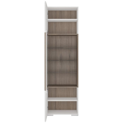 Toronto Tall Narrow Glazed Display Cabinet with Internal Shelves (inc. Plexi Lighting) - UK