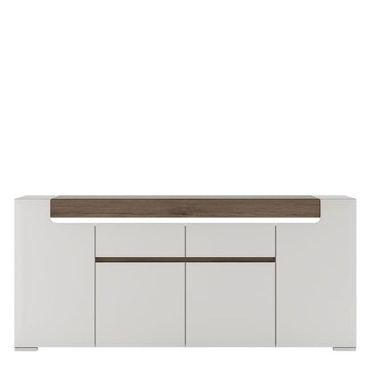 Toronto Wide 4 Door 2 Drawer Sideboard (inc. Plexi Lighting) - UK