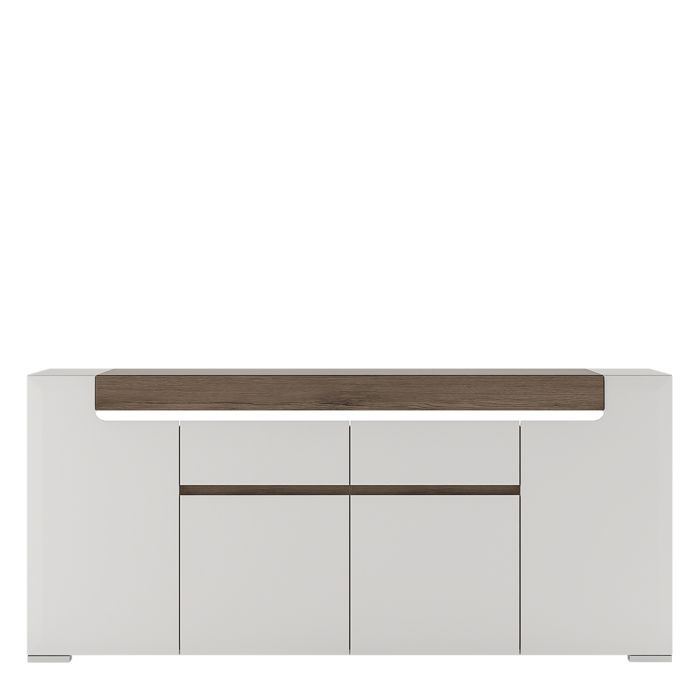 Toronto Wide 4 Door 2 Drawer Sideboard (inc. Plexi Lighting) - UK