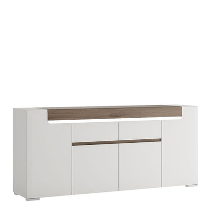 Toronto Wide 4 Door 2 Drawer Sideboard (inc. Plexi Lighting) - UK