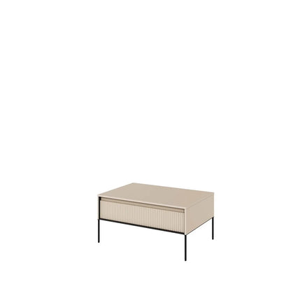 Trend TR Wooden Coffee Table in Beige with Black Metal Legs