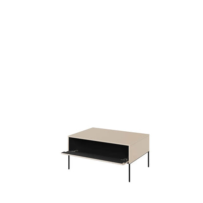 Trend TR Wooden Coffee Table in Beige with Black Metal Legs