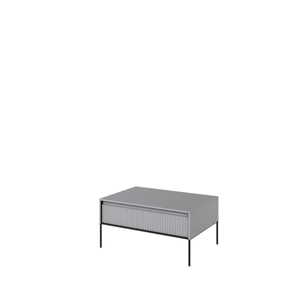 Trend TR Wooden Coffee Table in Grey Matt with Black Metal Legs