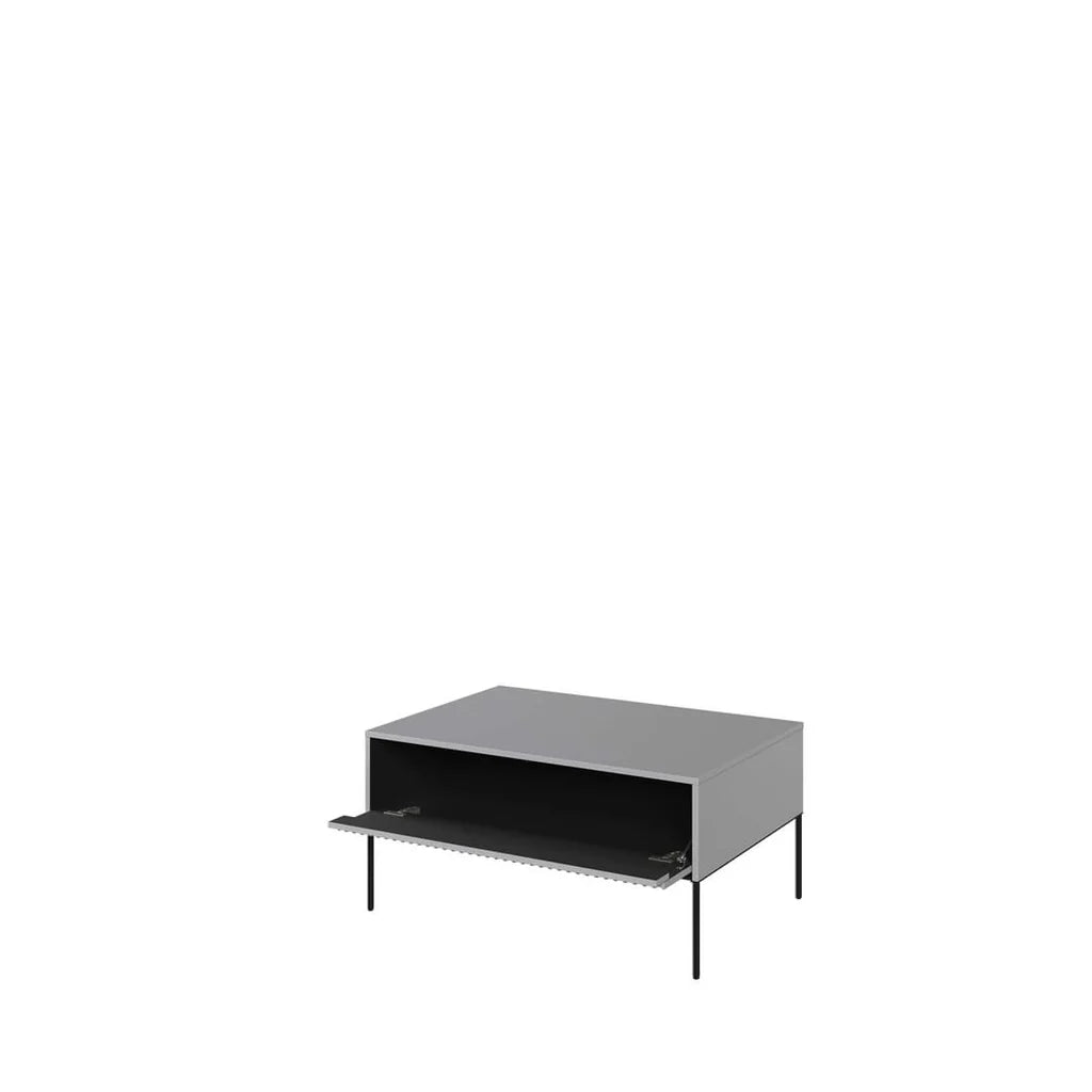 Trend TR Wooden Coffee Table in Grey Matt with Black Metal Legs