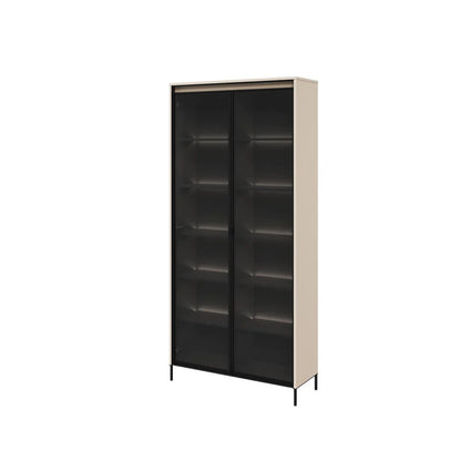 Trend TR Tall Wooden 2 Door Display Cabinet in Beige