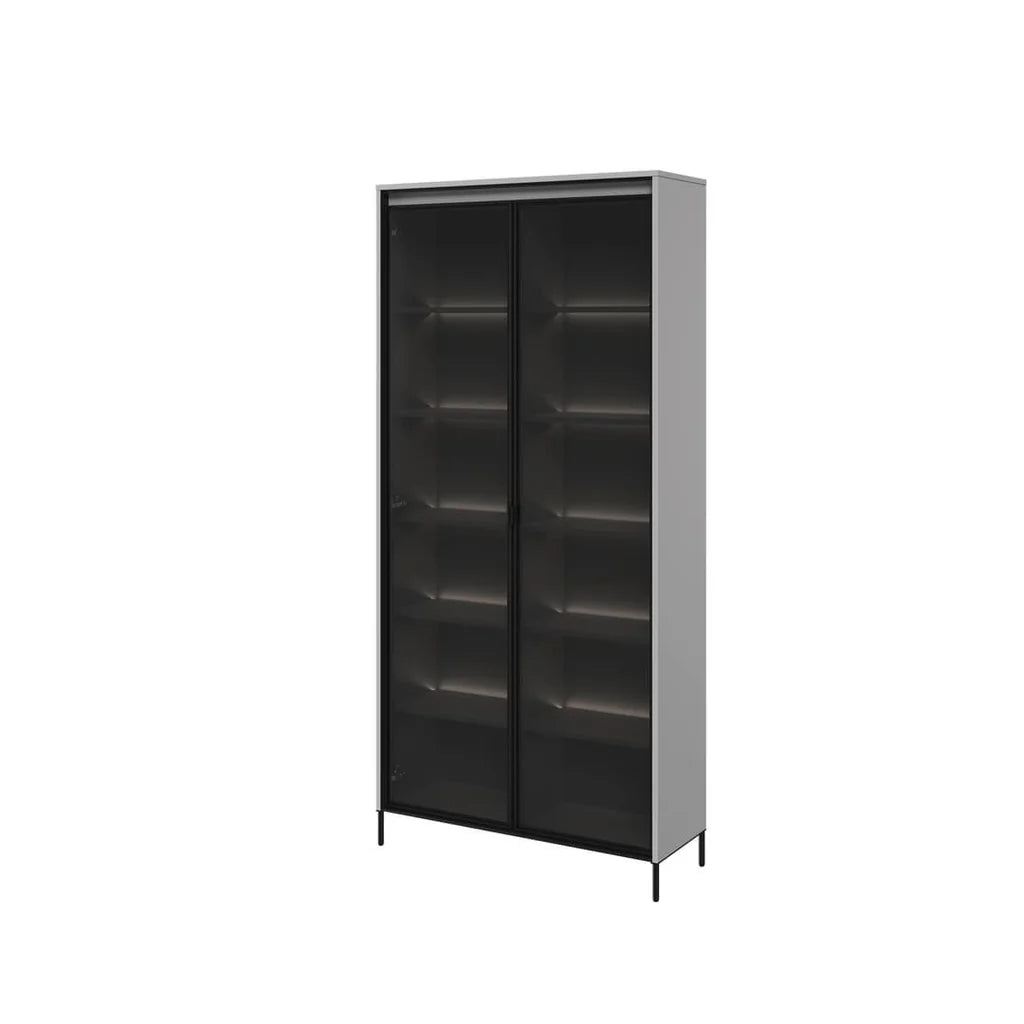 Trend TR Tall Wooden 2 Door Display Cabinet in Grey Matt