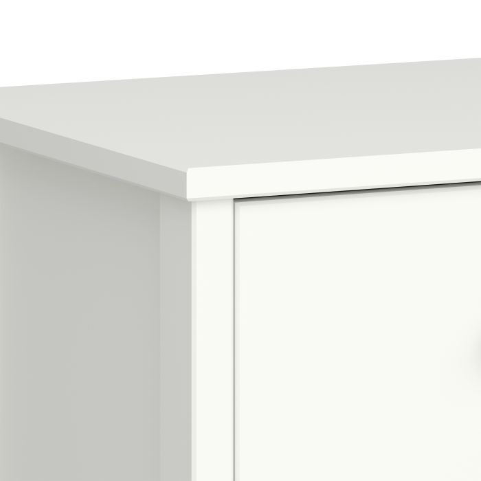 Tromso 3 Doors Wardrobe White with Leather Handles - UK