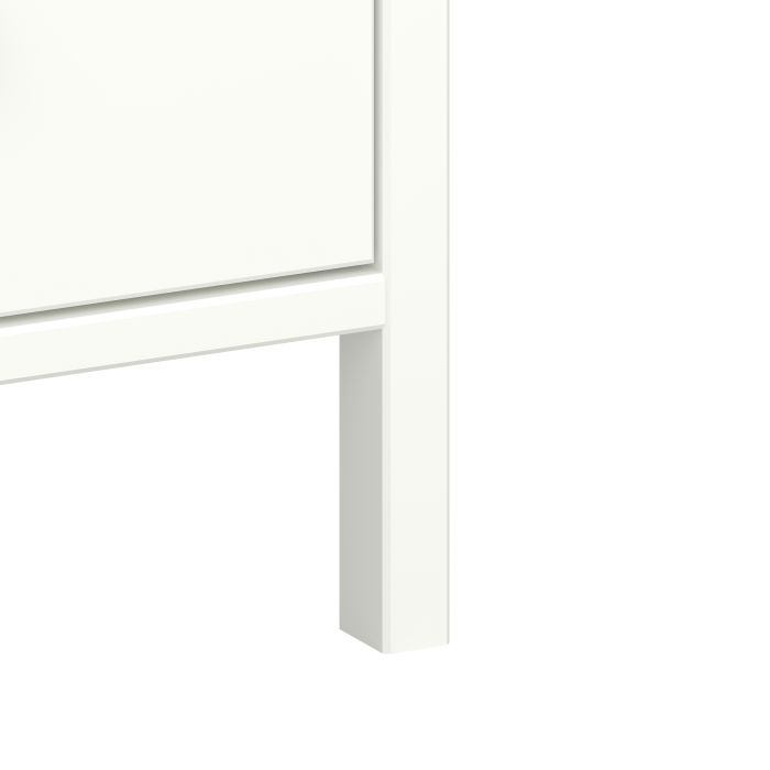 Tromso 3 Doors Wardrobe White with Leather Handles - UK