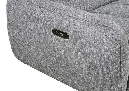 Turin Fabric Electric Recliner Left Hand Corner Sofa In Charcoal