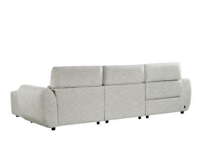 Turin Fabric Electric Recliner Left Hand Corner Sofa In Silver