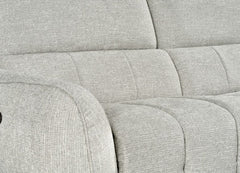 Turin Fabric Electric Recliner Left Hand Corner Sofa In Silver