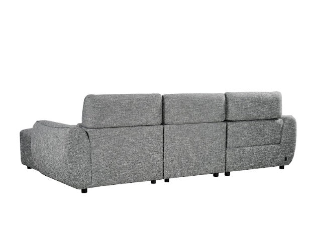 Turin Fabric Electric Recliner Right Hand Corner Sofa In Charcoal