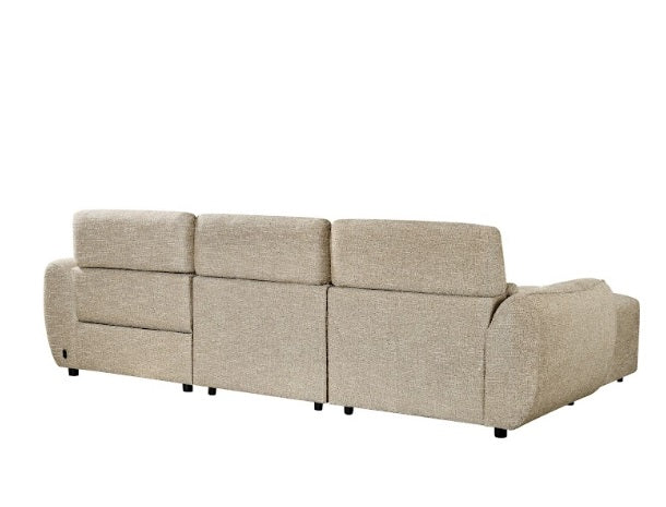 Turin Fabric Electric Recliner Right Hand Corner Sofa In Mocha