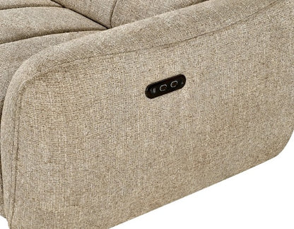 Turin Fabric Electric Recliner Right Hand Corner Sofa In Mocha