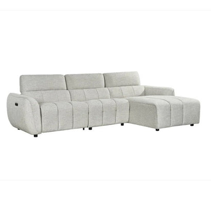 Turin Fabric Electric Recliner Right Hand Corner Sofa In Silver