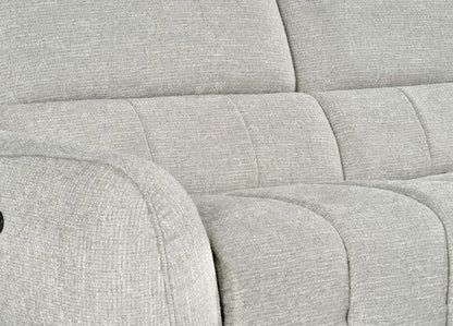 Turin Fabric Electric Recliner Right Hand Corner Sofa In Silver