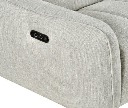 Turin Fabric Electric Recliner Right Hand Corner Sofa In Silver