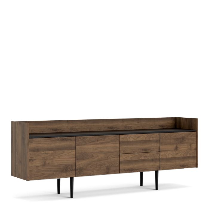 Unit Sideboard 2 Drawers 3 Doors in Walnut and Black - UK