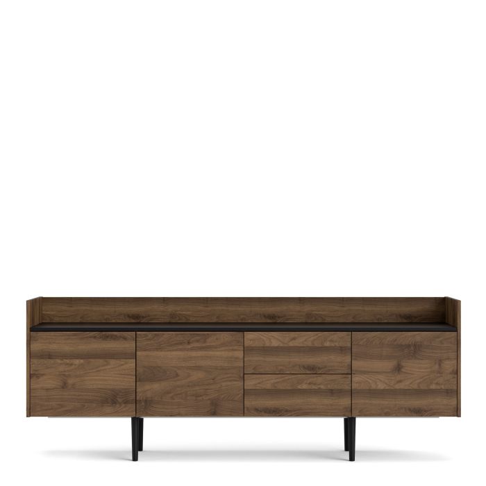 Unit Sideboard 2 Drawers 3 Doors in Walnut and Black - UK