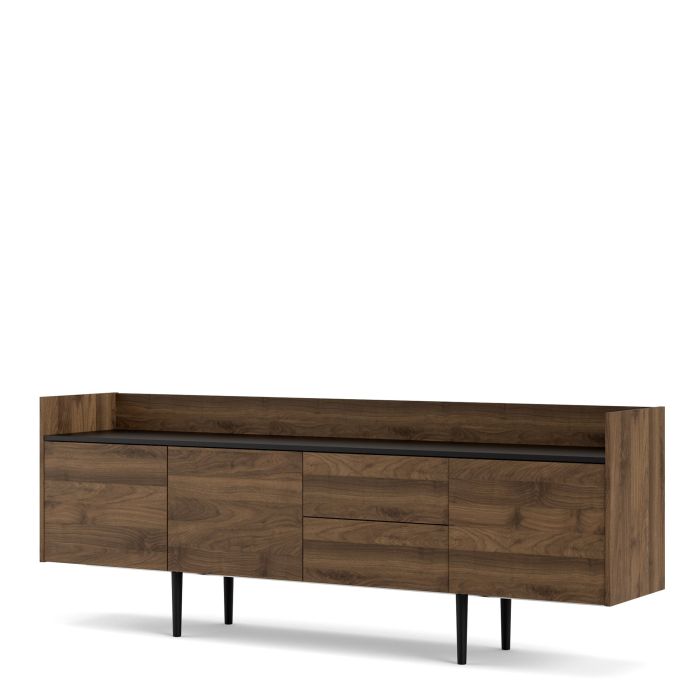 Unit Sideboard 2 Drawers 3 Doors in Walnut and Black - UK