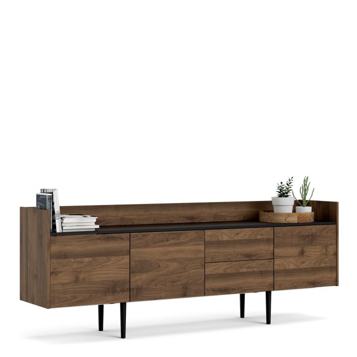 Unit Sideboard 2 Drawers 3 Doors in Walnut and Black - UK