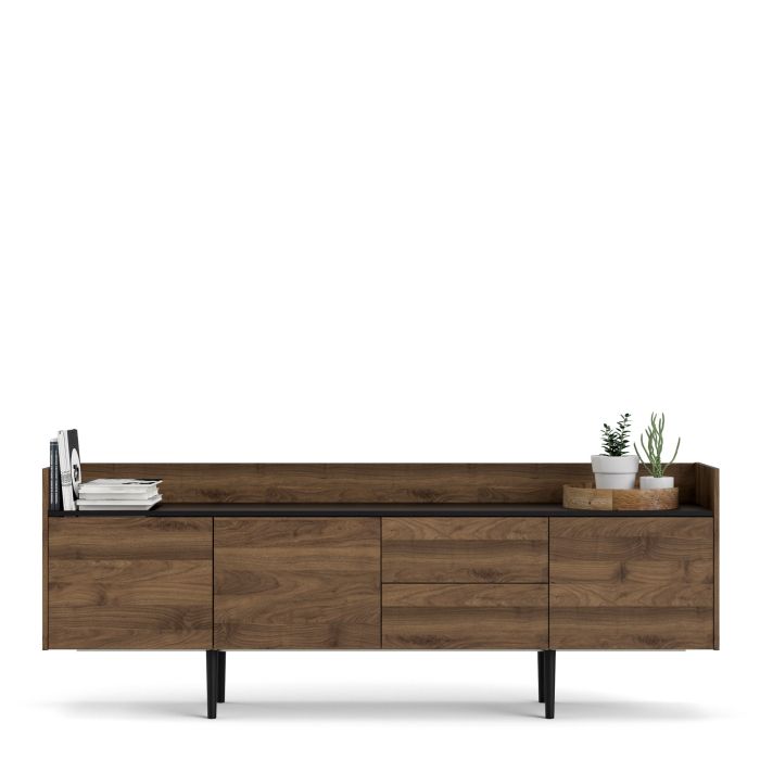 Unit Sideboard 2 Drawers 3 Doors in Walnut and Black - UK