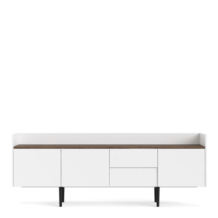 Unit Sideboard 2 Drawers 3 Doors in White and Walnut - UK