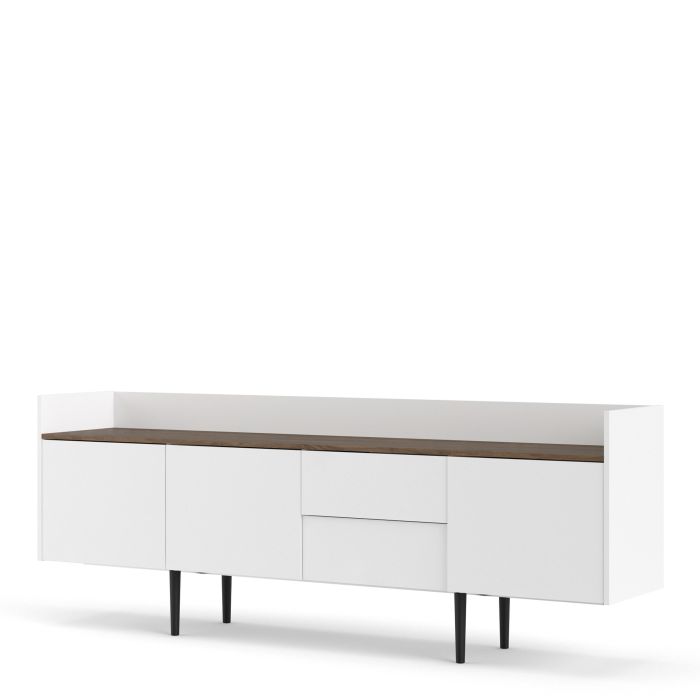 Unit Sideboard 2 Drawers 3 Doors in White and Walnut - UK