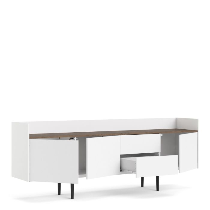 Unit Sideboard 2 Drawers 3 Doors in White and Walnut - UK