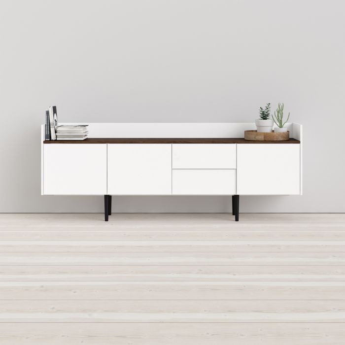 Unit Sideboard 2 Drawers 3 Doors in White and Walnut - UK