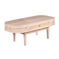 Valencia Cane & Mango Wood 1 Drawer Coffee Table - UK
