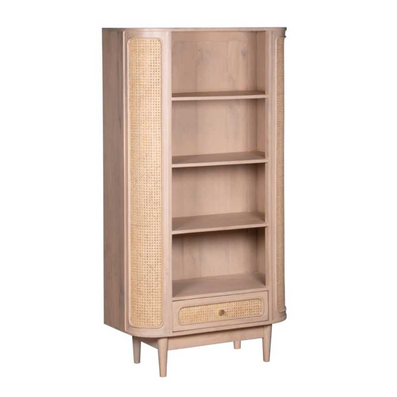 Valencia Cane & Mango Wood Bookcase - UK