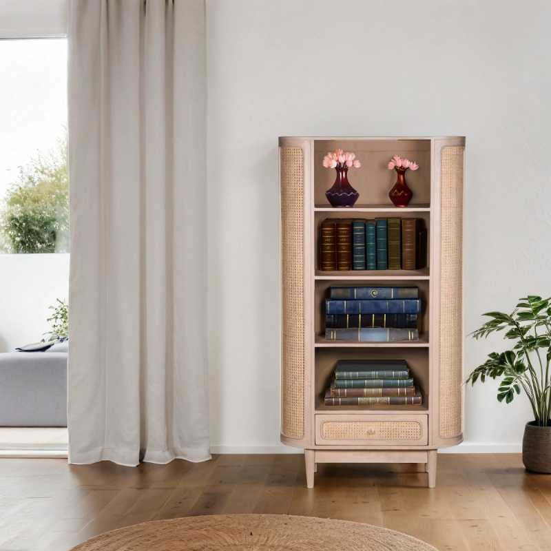 Valencia Cane & Mango Wood Bookcase - UK