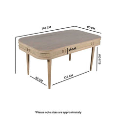 Valencia Cane & Mango Wood Dining Table 6 Seater - UK