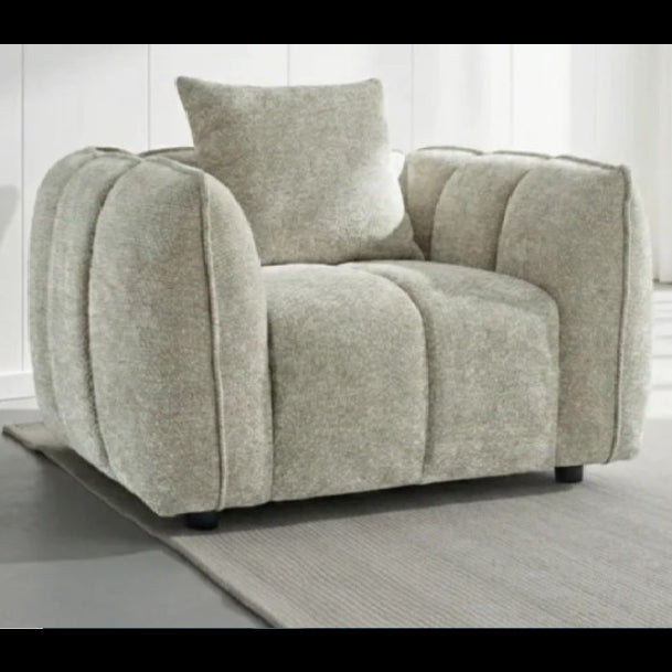 Venice Channel Tufted Armchair In Beige