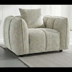 Venice Channel Tufted Armchair In Beige