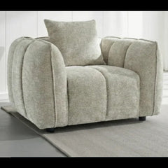 Venice Channel Tufted Armchair In Beige