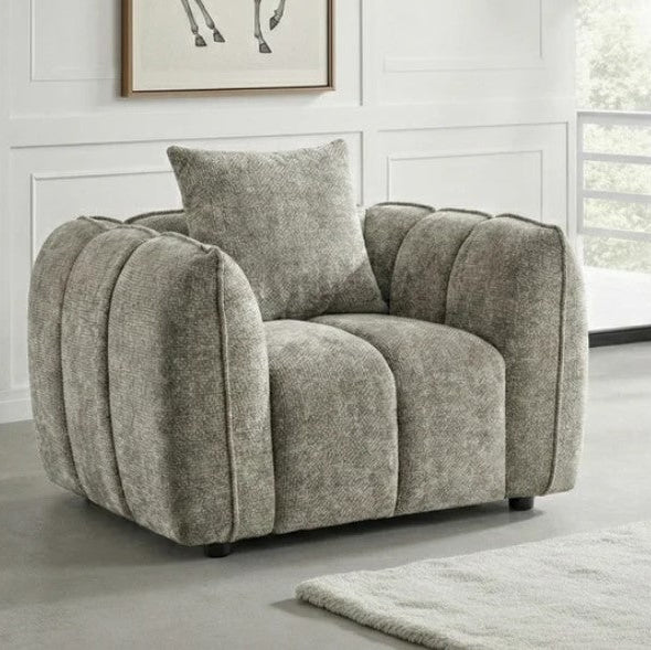 Venice Channel Tufted Armchair In Mocha
