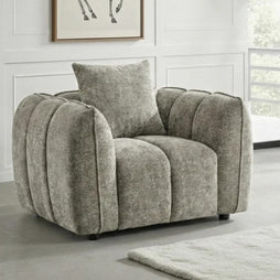 Venice Channel Tufted Armchair In Mocha