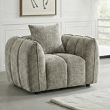 Venice Channel Tufted Armchair In Mocha