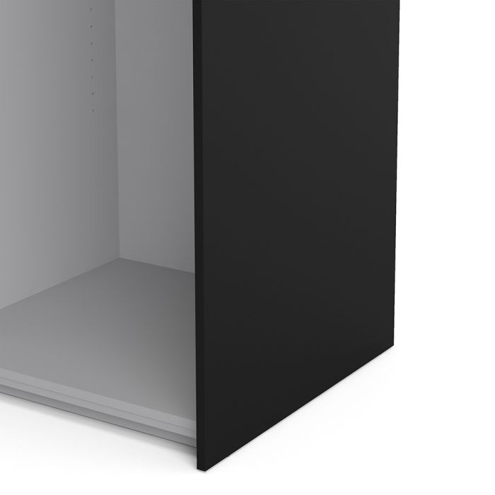 Verona Sliding Wardrobe 120cm in Black Matt with Black Matt Doors with 2 Shelves - UK