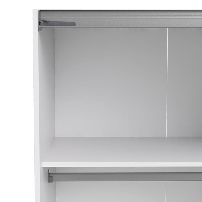 Verona Sliding Wardrobe 180cm in White with Mirror Doors with 2 Shelves - UK