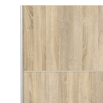 Verona Sliding Wardrobe 180cm in White with Oak Doors with 2 Shelves - UK