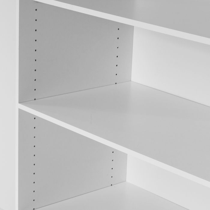 Verona Sliding Wardrobe 180cm in White with White and Mirror Doors with 5 Shelves - UK